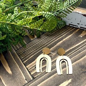 Neutral Boho Rainbow Earrings